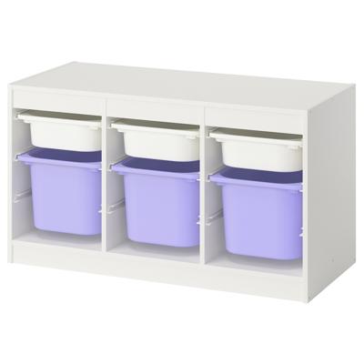 TROFAST storage combination with boxes, white white/lilac, 99x44x56 cm - IKEA