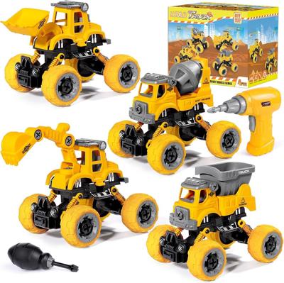Amazon.com: LUDILO Toys for 3 4 5 Year Old Boy Birthday Gift: 4PCS Take Apart Construction Truck Excavator Toy with Electric Drill, Kids Building Stem