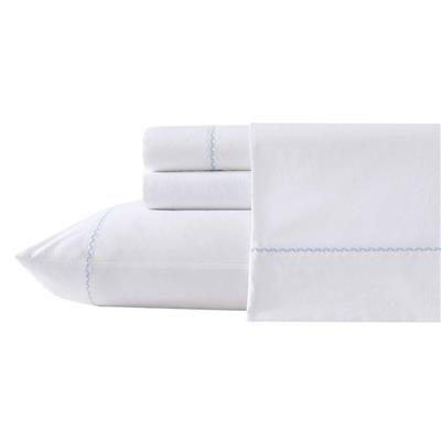 Laura Ashley® Scallop Embroidered 100% Cotton Percale Sheet Set