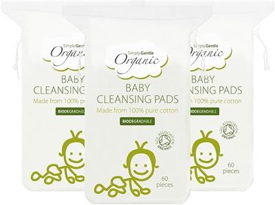 Simply Gentle Organic Cotton Baby Pads – Ultra-Soft, Lint-Free & Eco-Friendly | Larger, Absorbent Pads for Makeup Removal & Baby Care | 100% Pure Cott