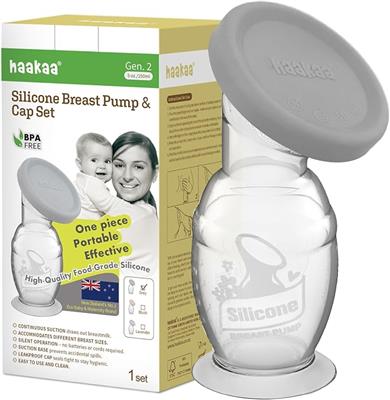 haakaa Manual Breast Pump Silicone Breast Pump & Silicone Cap Set 5.4oz/150ml : Amazon.co.uk: Baby Products