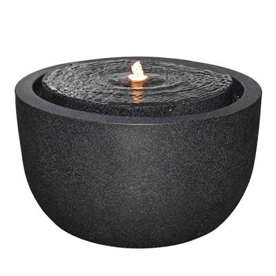 LANDON&CO Landon & Co. Outdoor Lighted Fountain 6-Gal 20.7 x 12.6-in with ETL Pump - Black MZ16168JB | RONA