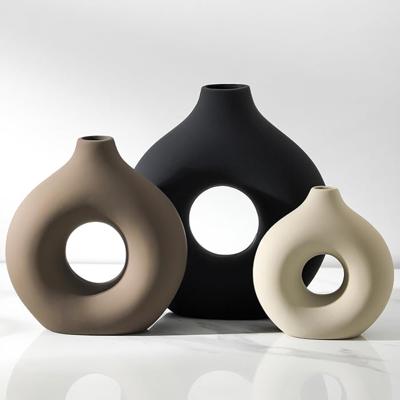 Amazon.com: Vanselia Ceramic Vase Home Table Decor - Flower Vases Set of 3 Small Living Room Centerpiece Decorations for Shelf Bedroom Office Kitchen