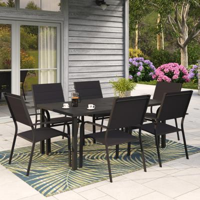 Mainstays Cobble Hill 7-Piece Steel Outdoor Dining Set, Black - Walmart.ca