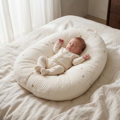 Ergonomic Cotton Baby Lounger Nest Anti Reflux Pillow – Little Manta Gold Star design