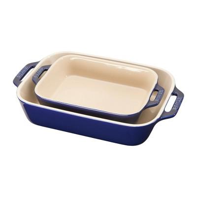 Staub Ceramic 2-pc Rectangular Baking Dish Set - Dark Blue : Target