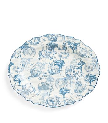 Harrods Bone China Toile Platter (36cm) | Harrods UK