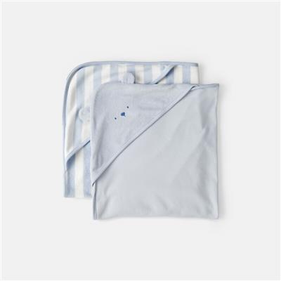 Baby 2-Pack Bear Terry Towels - Blue | Carter’s Oshkosh Canada