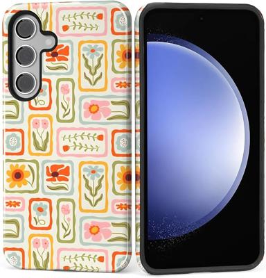 Amazon.com: Akinmi Case for Samsung Galaxy S24 FE,Exquisitely Pattern Double Protective Phone Cover Cases Soft Silicone for Samsung Galaxy S24 FE-Vint