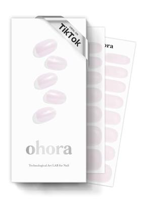 ohora Semi Cured Gel Nail Strips (N Glazed Donut) - Extended Size Range, Works with Any Lamps, Salon-Quality, Long Lasting, Easy to Apply&Remove - Inc