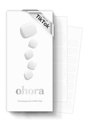 ohora Semi Cured Gel Pedi Strips (P Basic Pedicure no.3) - White, Solid, Works with UV/LED Lamps, Salon-Quality, Long Lasting, Easy to Apply & Remove
