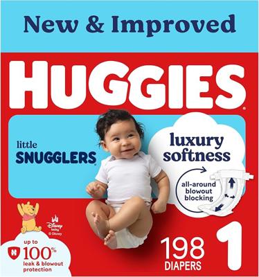 Amazon.com: Huggies Size 1 Diapers, Little Snugglers Diapers, Size 1 (8-14 lbs), 198 Count (6 Packs of 33), Packaging May Vary : Baby
