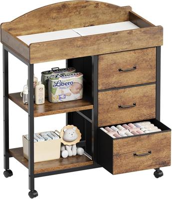 Amazon.com : YeTom Changing Table Dresser, Baby Dresser with 3 Fabric Drawers and 2 Shelves, Multi-Functional Baby Changing Table with Pad, Classic Nu