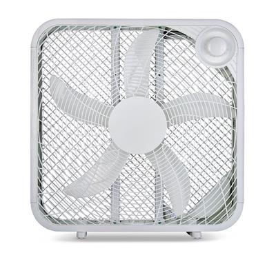 For Living Plastic 5-Blade Portable Box/Floor Fan, 2-Speed, White,  20-in