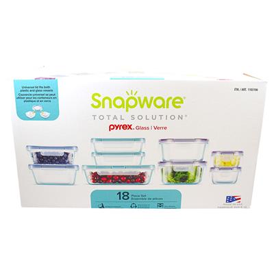 Snapware Pyrex 18-piece Glass Food Storage Set | Costco