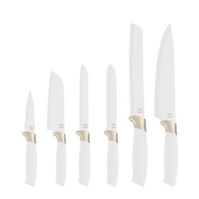 Beautiful 6 Piece Stainless Steel Knife Set in White Champagne Gold with Razor-Sharp Blades and Ergonomic Handles - Walmart.com