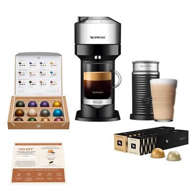 Nespresso Vertuo Next Deluxe with Aeroccino 3 and 32 Capsules | Costco