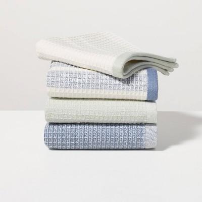 Set of 4 Waffle Dishcloths Blue/Green - Hearth & Hand™ with Magnolia : Target