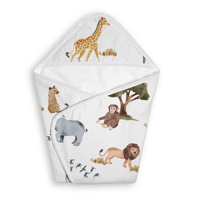 Sweet Jojo Designs Jungle Animals Boy, Girl, Unisex/Gender Neutral Hooded Baby Towels - Toddler Bath