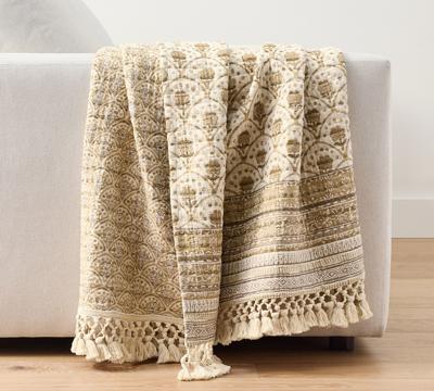 Jacquard Cotton Throw Blanket - Cozy & Elegant | Pottery Barn