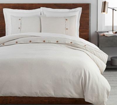 Wheaton Striped Cotton Linen Duvet Cover | Pottery Barn