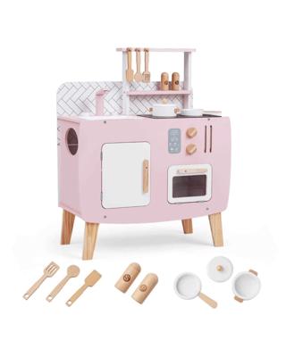 Costway Play Kitchen Wooden Kitchen Playset Chef Pretend Play Set - Kmart