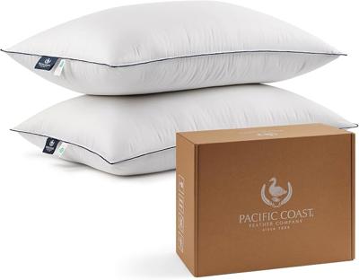 Amazon.com: Pacific Coast Feather and Down Bed Pillows Standard Size Set of 2, Goose Feather and Down Hotel Pillow for Sleeping, Downproof, 3-Chamber,