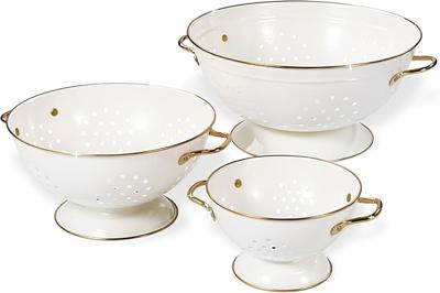 Amazon.com: Metal Colander Set of 3, Strainer Basket with Handles perfect for Spaghetti, Pasta, Berry, Vegetable, Fruit, Solid Base Powder Coated Kitc