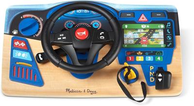Amazon.com: Melissa & Doug Vroom & Zoom, Interactive Wooden Dashboard, Racing Car Steering Wheel Toy, Lights & Sounds, Preschool Learning Toys for Gir