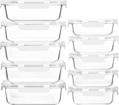 Amazon.com: [10-Pack]Glass Meal Prep Containers with Lids, MCIRCO Glass Food Storage Containers with Snap Locking Lids, Airtight Lunch Containers, Mic