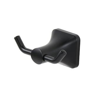 allen + roth Dunmore Matte Black Double Wall Mount Towel Hook BTH-003-R3003-MB at Lowes.com
