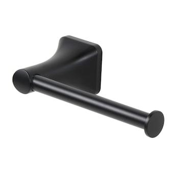 allen + roth Dunmore Matte Black Wall Mount Single Post Toilet Paper Holder BTH-008-R4003-MB at Lowes.com