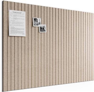 Bumusty Cork Board Alternative, 12-Pack Felt Pin Board, Taupe | 120 x 90cm Notice Boards for Home, Fine-stripe 12-pack Vision Board with 30 Pushpins &