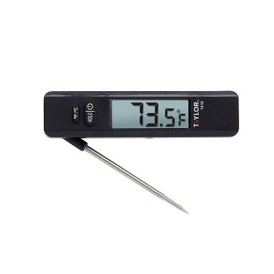 Taylor Compact Digital Folding Probe Kitchen Meat Cooking Thermometer: Stainless Steel, Digital Display, -40 to 392°F Range : Target