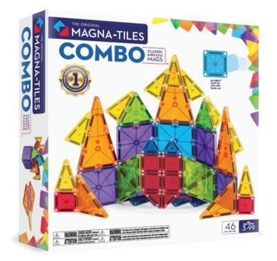 MAGNA-TILES® Combo 46-Piece Magnetic Construction Set, The Original Magnetic Building Brand