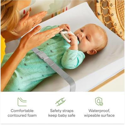 Amazon.com: Munchkin® Secure Grip Waterproof Baby Changing Pad for Dresser, Wipeable Contoured Diaper Changing Mat with Safety Straps and Non-Slip Gri