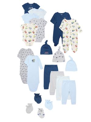 Garanimals Newborn Baby Boys & Girls Cotton Gift Set, Sizes Newborn-6/9 Months, 20-Piece​ - Walmart.com
