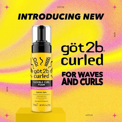 Amazon.com: Got2B Curled Flexible Curl Foam, 6.7 Fl Oz, Hair Mousse for Frizz Control and Heat Protection, Lightweight Hold, No-Crunch Definition for