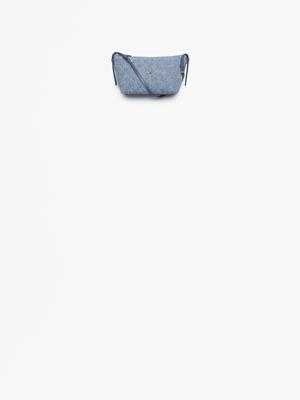 Clutch with leather strap - Denim & gold metal, blue — Fashion | CHANEL
