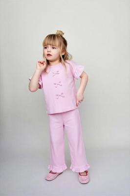 T-SHIRT WITH BOWS AND RUFFLES - Pastel mauve | ZARA Australia