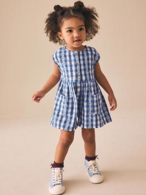 Buy Blue Gingham Trapeze Playsuit (3mths-7yrs) from Next Australia
