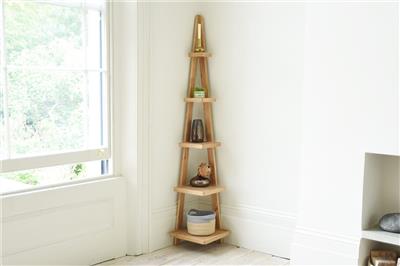 5 Corner Shelves in Oak | Futon Company