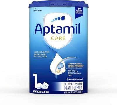 Amazon.com: Aptamil Care Stage 1, Milk Based Powder Infant Formula, Also for C-Section Born Babies, with DHA & ARA, Omega 3 & 6, Prebiotics, Contains
