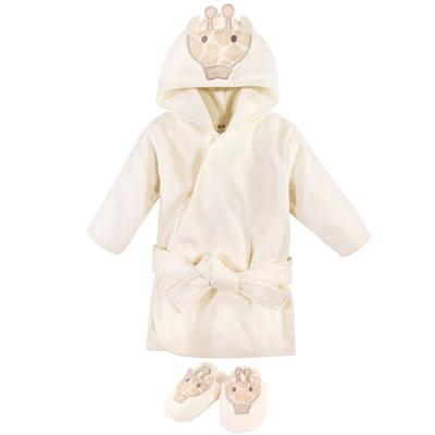 Baby Vision - Hudson Baby Unisex Baby Cotton Animal Face Bathrobe, Modern Giraffe, One Size