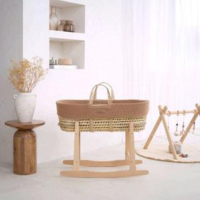 Clair De Lune Organic Moses Basket with Rocking Stand | Dunelm