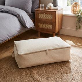 The Edited Life Natural Linen Underbed Storage Bag | Dunelm