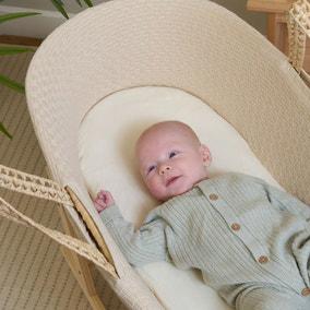 Clair De Lune Set of 2 Organic Moses Basket Sheets | Dunelm