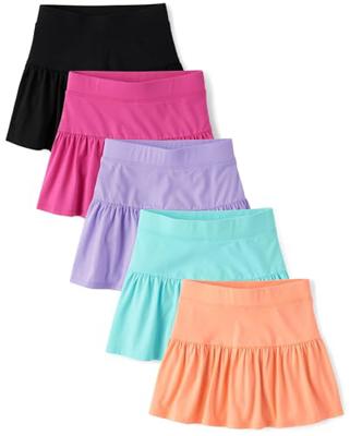 The Childrens Place,Girls,Pull on Everyday Skorts,Multicolor 5-Pack,X-Small