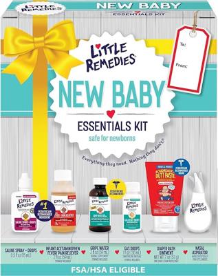 Amazon.com: Little Remedies New Baby Essentials Kit with Saline Nasal Spray, Diaper Rash Cream, Gas Relief Drops, Gripe Water & More, Safe for Newborn