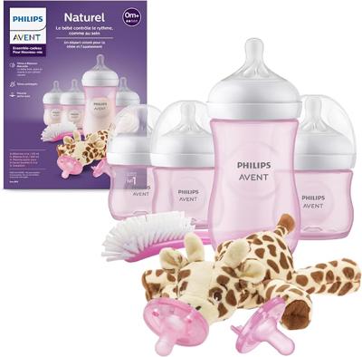 Amazon.com : Philips Avent Natural Response Baby Gift Set - 3X 4oz Pink Bottles with Slow Flow Nipples (Flow 2), 1x 9oz Pink Bottle with Medium Flow N